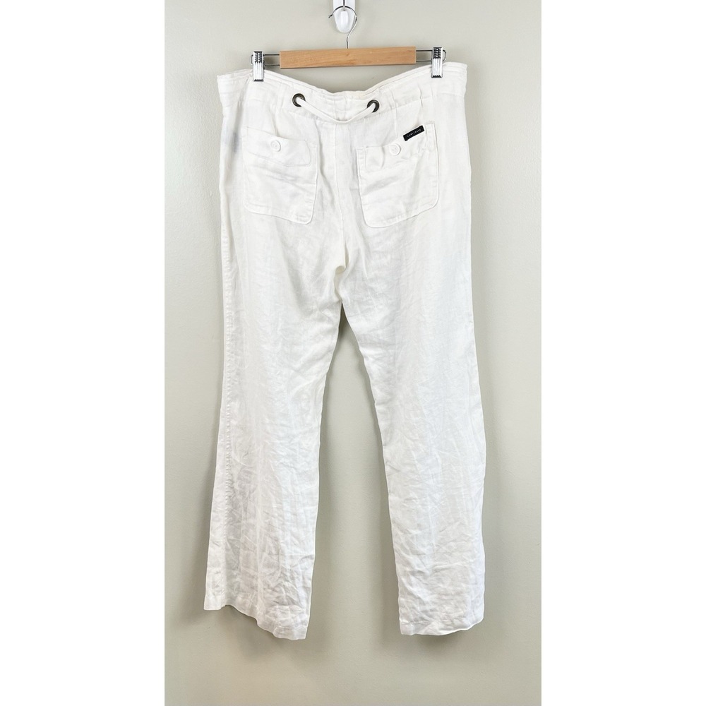 Sanctuary Women's 100% Linen Wide Leg Pants Pull On White Sz 28 Coastal Grandma - Picture 5 of 9